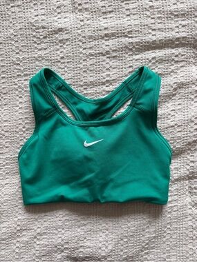 Nike Teal Green Racerback Sports Bra with White Swoosh
